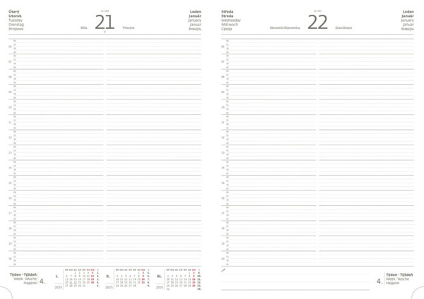 Denní diář Print Classic 2025, A4 - černý