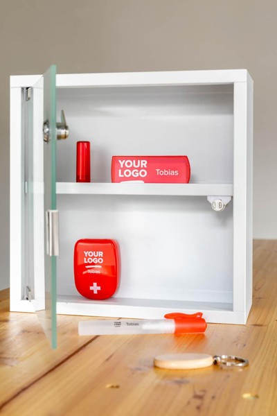 Estojo de plástico com pensos-rápidos Pocket - branco