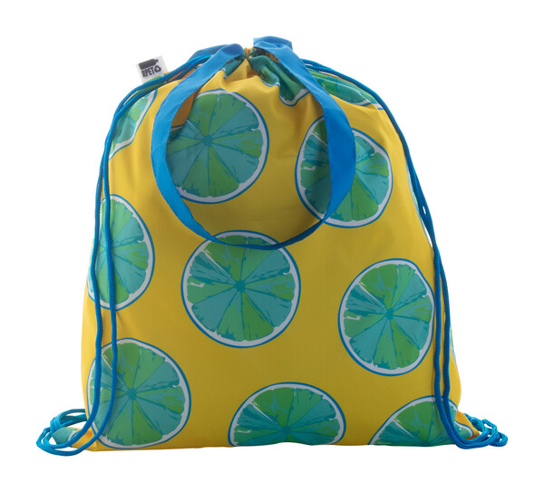 Sac à cordon personnalisé CreaDraw Shop RPET - Bleu / Blanc