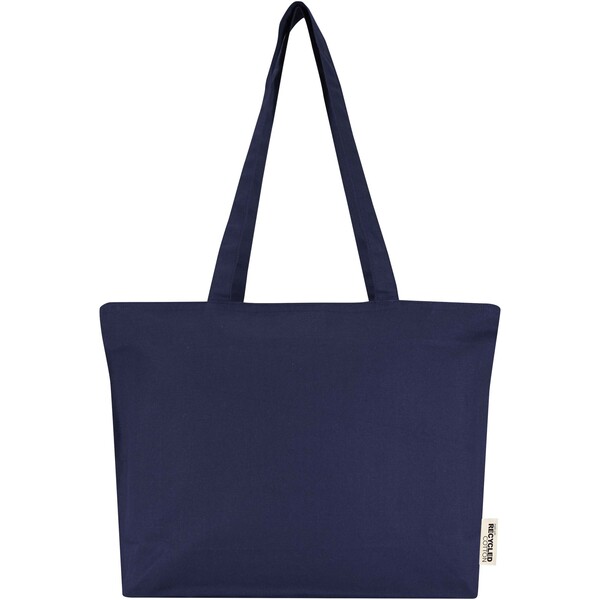 Ningbo 320 g/m² zippered cotton tote bag 15L - Navy