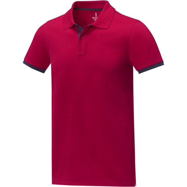 Polo Morgan da uomo bicolore a manica corta - Rosso / 3XL