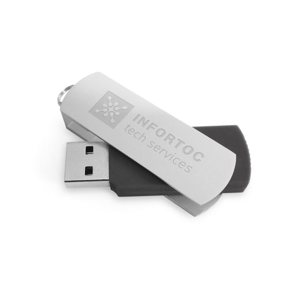 BOYLE 8GB. 8GB USB flash drive with metal clip - Black