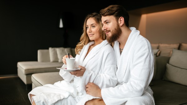Olima Terry Bathrobe - White / M/L