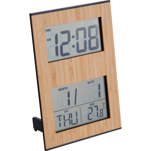 Bamboo desk clock BRUNHILDE - Beige