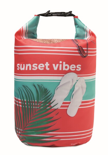 10L recycled polyester (rPET) dry bag with your 360° design - Full colour