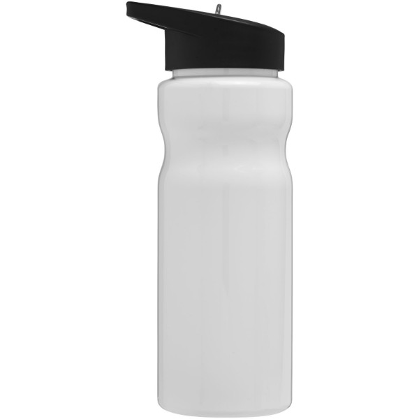 Garrafa desportiva com tampa com boquilha de 650 ml H2O Base® - Branco / Preto Liso