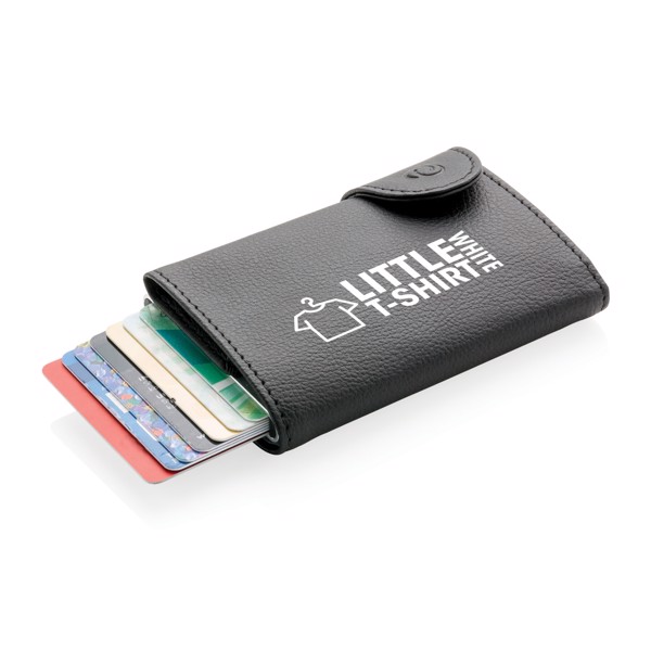 C-Secure RFID denarnica, aluminij, drži 7 kartic - Črna / srebrna