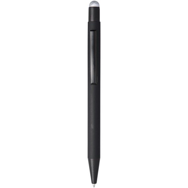 Pryžové kuličkové pero a stylus Dax - Černá / Stříbrný