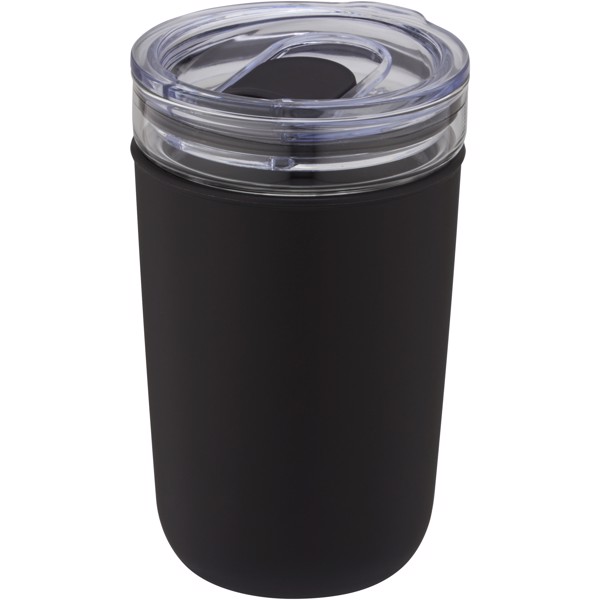 Bello 420 ml glass tumbler with recycled plastic outer wall - Black