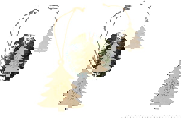 Tree shaped wooden christmas ornament