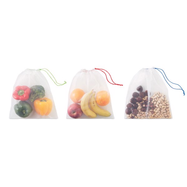 MB - Set of 3 RPET mesh food bags Veggie Set Rpet