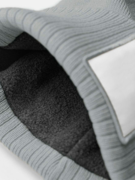 Appliqué Patch Beanie - Ash / White