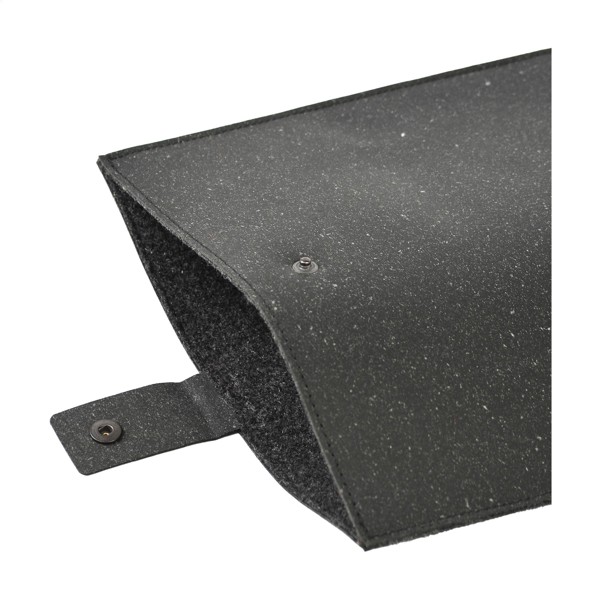 Recycled Leather Laptop Sleeve 16" - noir
