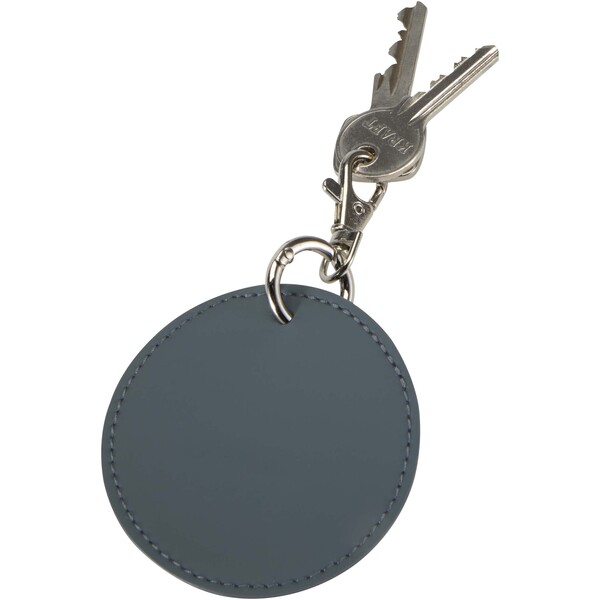 Porte-clés rond à breloques en matériaux recyclés certifié GRS Resi Plus - Bleu hale