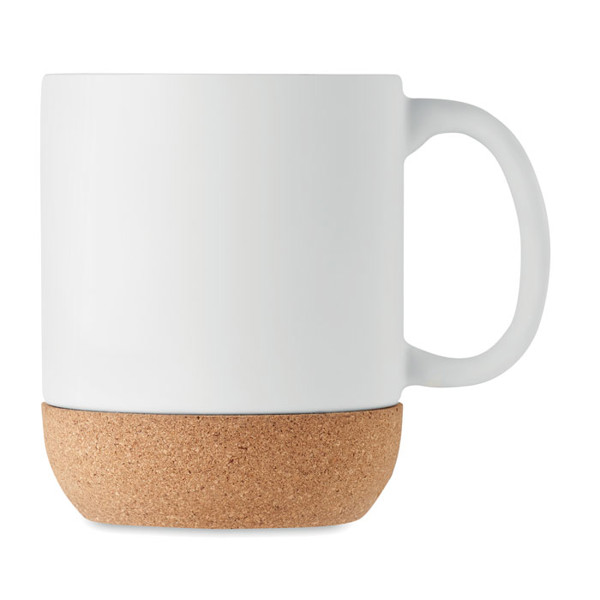 Matt ceramic cork mug 300 ml - White