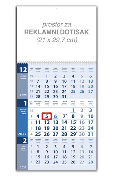 Poslovni kalendar – Veliki plavi