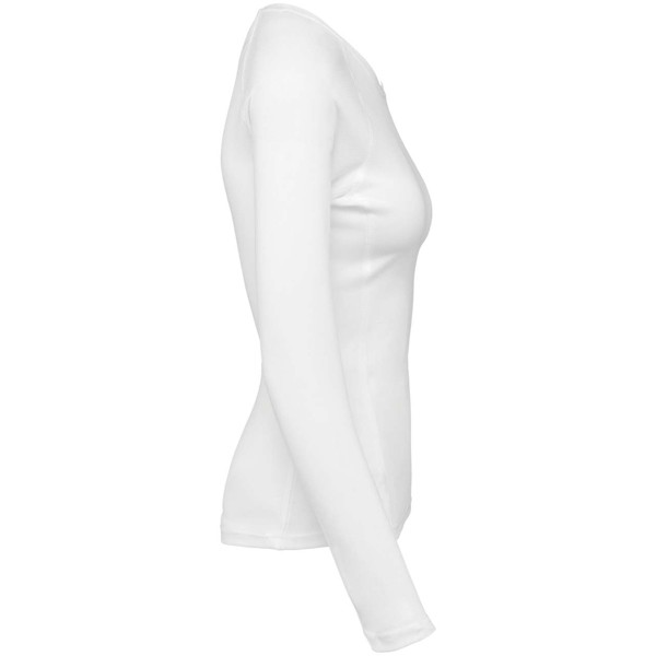 Ladies' Long-Sleeved Sports T-Shirt - White / XL