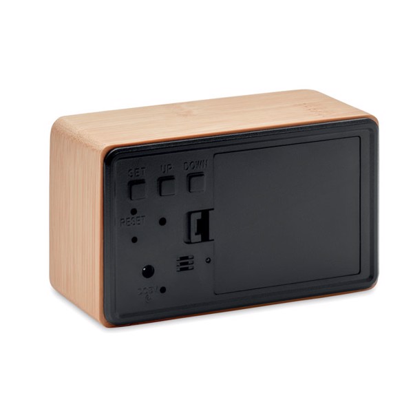 Miri Clock LED alarm, ohišje iz bambusa