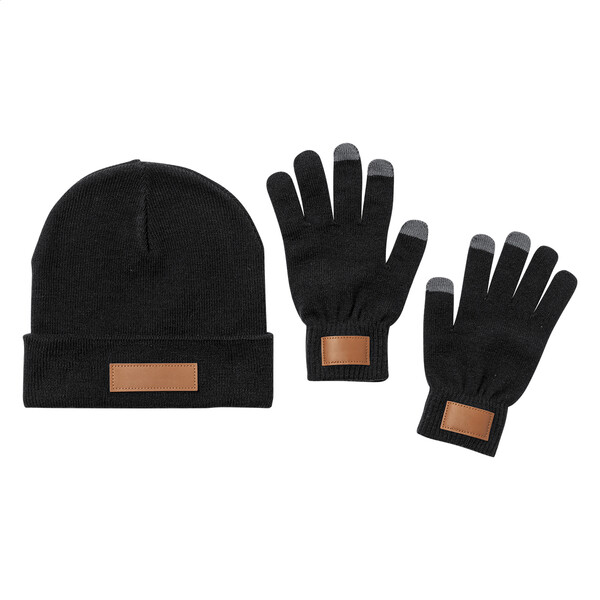 Set bonnet et gants Pashen - Noir
