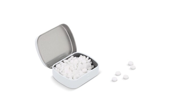 Mini-boîte de menthe en fer-blanc - Blanc