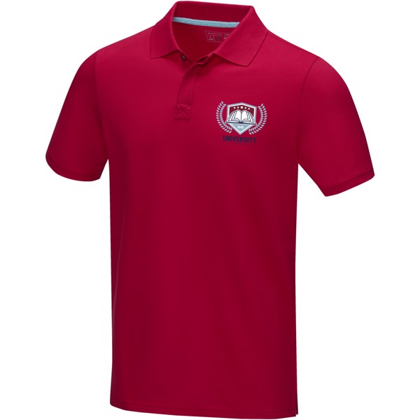 Polo para homem em material de orgânico "Graphite" - Vermelho / XXL