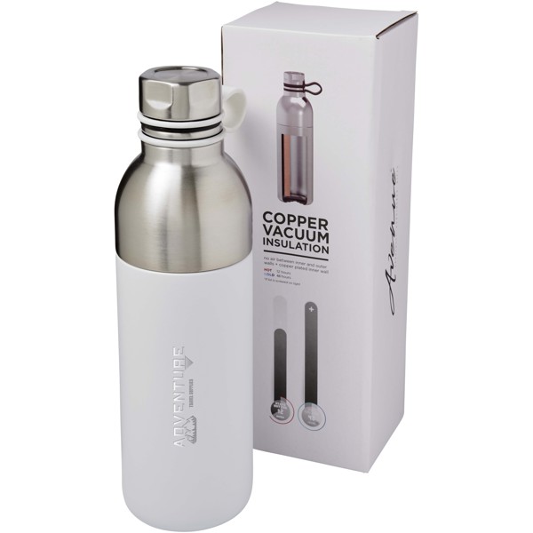 Koln 590 ml copper vacuum insulated sport bottle - White