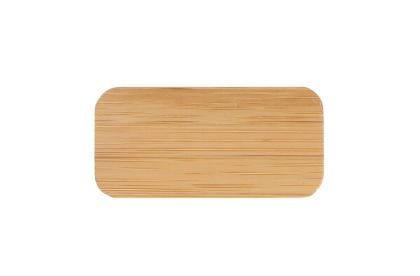 Badge nominatif en bambou avec épingle
