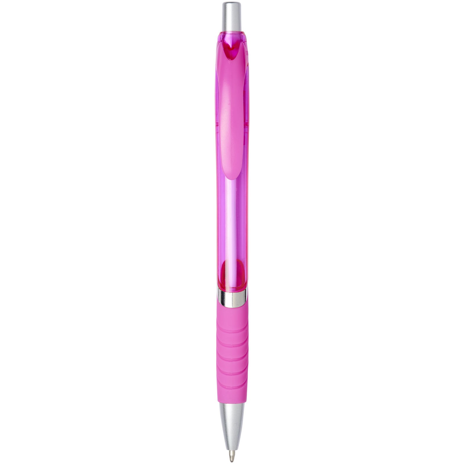 Turbo ballpoint pen with rubber grip - Magenta