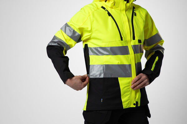 6423 3 LAYER JACKET HV LADY Yellow/black XXXL
