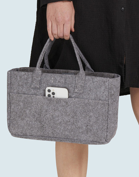 Pocket Felt Shopper - Grey Melange / ONE SIZE