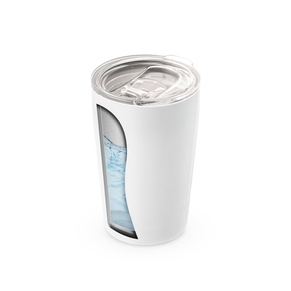 SLIDER. Tasse de voyage 380mL en acier inox - Blanc