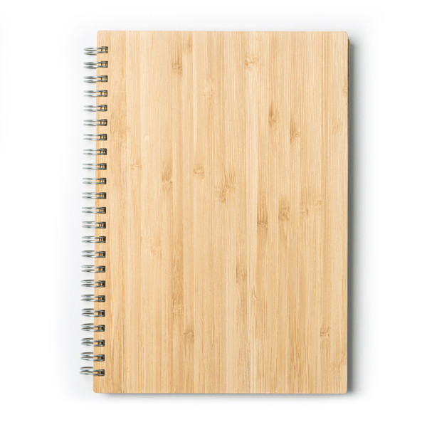 Personalised A5 bamboo notebook set with pen 80 sheets recycled paper