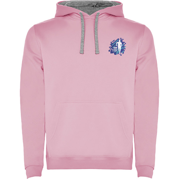 Sweat à capuche Urban pour homme - Rose clair / Gris chiné / XS