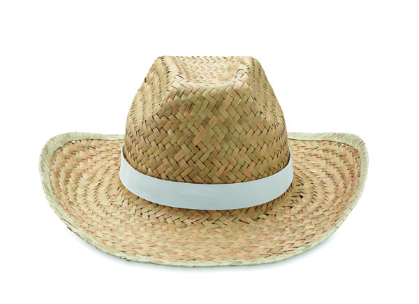 Cappello cowboy in paglia Texas - Bianco