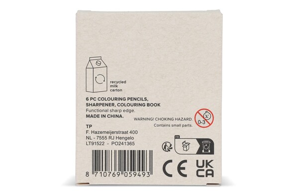 8 piece colouring set in recycled milkcarton box