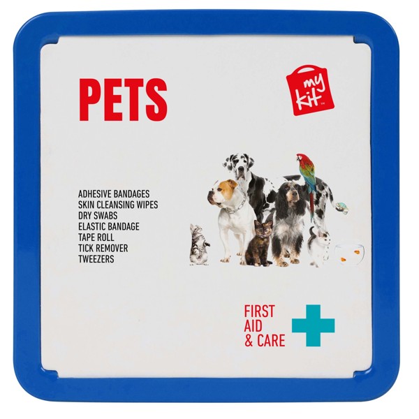 Kit de premiers secours en métal pour animaux de compagnie MyKit - Bleu