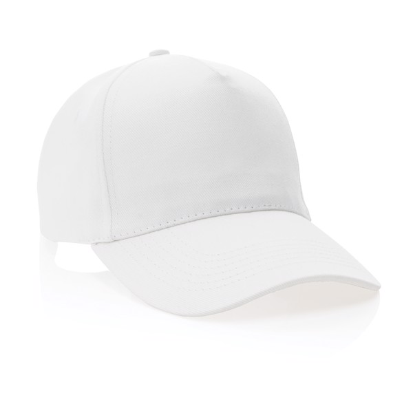 Impact 5panel 280gr Recycled cotton cap with AWARE™ tracer - White