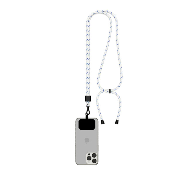 Dvoubarevný držák telefonu Crossbody z polyesteru - Bílá / Tmavě azurově modrá / Černá příslušenství