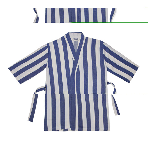 VINGA Peignoir L/XL hammam GRS Ornos - Bleu / Blanc