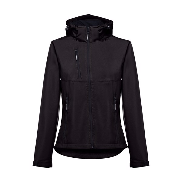 THC ZAGREB WOMEN. Women's softshell with removable hood - Black / L