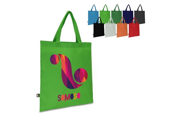 R-PET Carry bag non-woven short handles 38 x 42cm 75g/m² - White