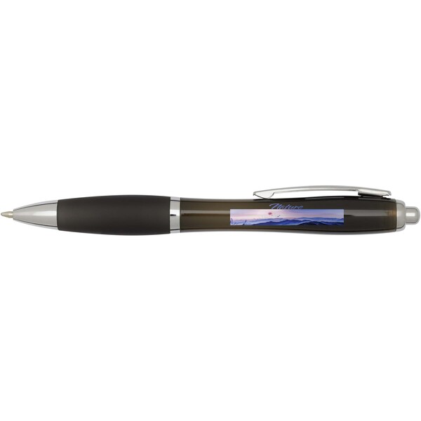 Nash RCS recycled plastic ballpoint pen with coloured barrel and grip (black ink) - Black