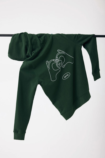 Sweat à capuche en coton recyclé Iqoniq Jasper - Forest Green / S