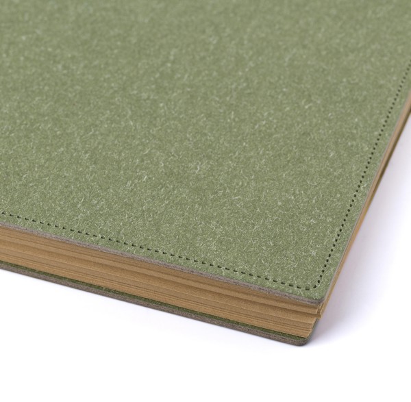 Gerecycled kartonnen notitieboekje Caleb - groen