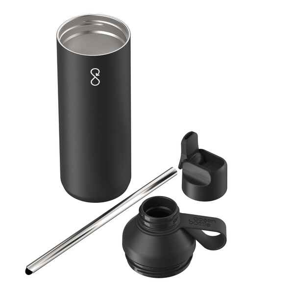 Ocean Bottle Peak GO 710 ml recycled stainless steel water bottle - Obsidian Black