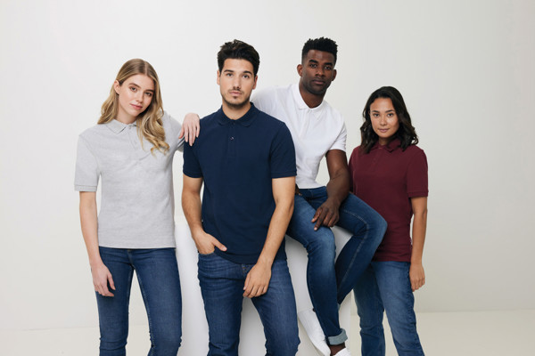 Polo en coton piqué et recyclé Iqoniq Yosemite - Heather Grey / XXL