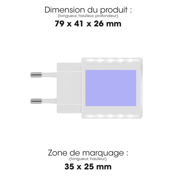 KAKUSHIN - PRISE SECTEUR GAN 20W USB TYPE-C PD + USB-A QC3.0 - BLANC