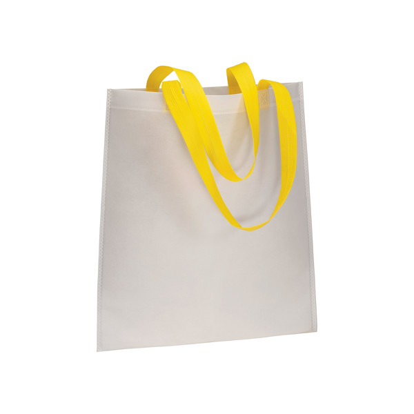 Heat-Sealed 70 G/M2 Non-Woven Fabric Shopping Bag, Long Handles - Yellow