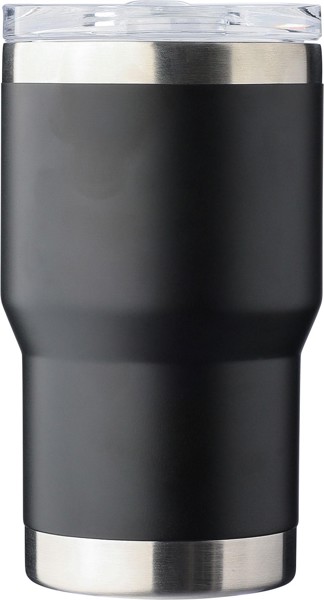 Dvojstenný cestovný hrnček z recyklovanej nehrdzavejúcej ocele (350 ml) Ayen - Čierna