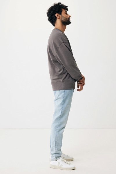 Mikina Iqoniq Kruger relaxed fit z recykl. bavlny - Antracitová / XXL